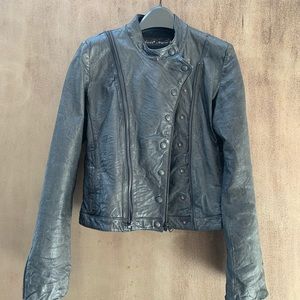 *BLACK MOTO LEVI’S LEATHER JACKET** SIZE XS